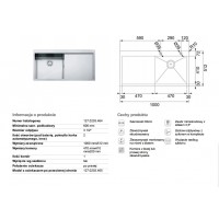 Кухонная мойка Franke PLANAR PPX 211 TL 1000x512 крыло по правую сторону (127.0203.464)