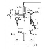 Змішувач для ванни на 3 отвори Grohe Essence New (19976001)