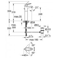 змішувач для раковини Grohe Eurodisc Cosmopolitan (23055002)