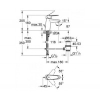 змішувач для раковини Grohe Eurodisc Cosmopolitan (33190002)