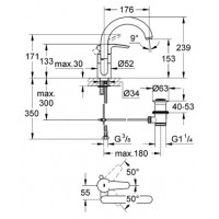 змішувач для раковини Grohe Eurostyle хром (32444001)
