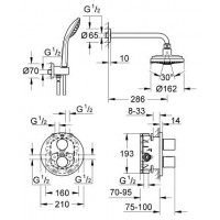 Душовий набір з термостатом Grohe Grohtherm 3000 Cosmopolitan (34399000)