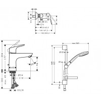 Набор смесителей для ванны Hansgrohe Focus 3в1 (31607000+27772000+31960000)