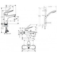 Набор смесителей для ванны Hansgrohe Novus 100 3в1 (710342773)