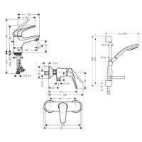 Набор смесителей для душа Hansgrohe Novus 70 3в1 (710262773)