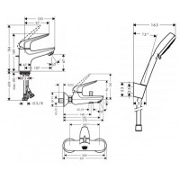 Набор смесителей для ванны Hansgrohe Novus 70 3в1 (710242663)