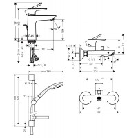 Набор смесителей для ванны Hansgrohe Talis E 3в1 (71710000+27772000+71740000)