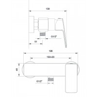 Змішувач для душу imprese Grafiky (ZMK041807080)
