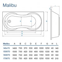 Ванна Koller Pool Malibu 160х70