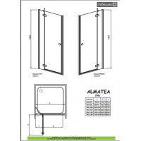 Душові двері Radaway Almatea DWJ 100L інтимато скло (31202-01-12N)