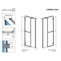 Душові двері Radaway Carena DWJ 120 L прозоре скло (34332-01-01NL)