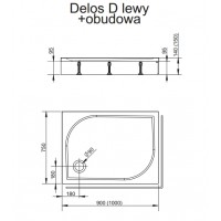 Душевой поддон Radaway Delos D с з'ємною панелью 100x75 (4D17515-03L)