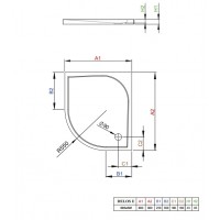 Душевой поддон Radaway Delos E 90x80 левый (SDE9080-01L)