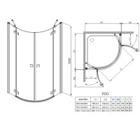 Душевая кабина Radaway Almatea PDD 100*80 графитовое стекло 30542-01-05N