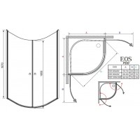 Душевая кабина Radaway Eos PDD 90x90 стекло iнтiмато 37603-01-12N