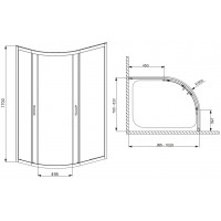 Душевая кабина Radaway Premium Plus E 1700 100*80 графитовое стекло 30481-01-05N