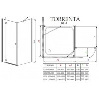 Душевая кабина Radaway Torrenta KDJ 100x80 левая прозрачное стекло 32242-01-01NL