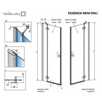 Душові двері Radaway Essenza New DWJ 90 L прозоре скло (385013-01-01L)