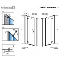 Душові двері Radaway Essenza New DWJS 130 R прозоре скло (385032-01-01R)