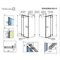 Боковая стенка Radaway Euphoria S3 80 прозрачное стекло (383038-01)