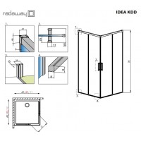 Левая часть кабины Radaway idea KDD 90 L (387060-01-01L)