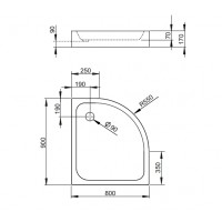 душовий піддон Radaway Siros E Compact 80x90 правий (SBE9817-1R)