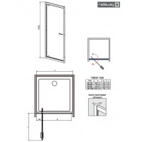 Душові двері Radaway Twist DW 80 коричневе скло (382001-08)
