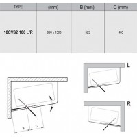 Штора для ванны Ravak 10CVS2-100 L полiр. алюм./Transparent (7QLA0C03Z1)