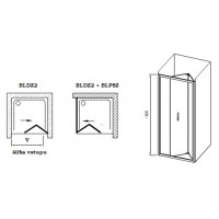 Душевые двери Ravak Blix BLDZ2-90 полир.алюм./transparent (X01H70C00Z1)