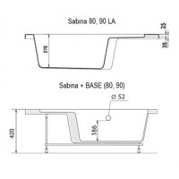 Панель Ravak для піддону 80 Sabina LA (A914001020) з кріпленням (B2E000001N)