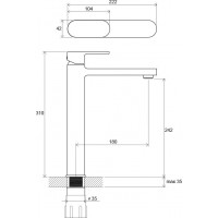 Смеситель для умывальника Ravak Chrome CR 015.00 311 мм. хром (X070100)
