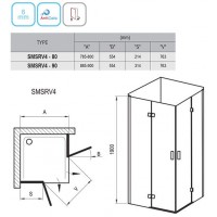 Душова кабіна Ravak Smartline SMSRV4-80 хром/transparent (1SV44A00Z1)