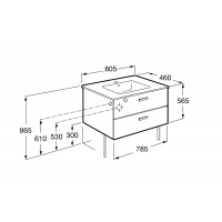 Тумба з раковиною Roca Victoria Basic 80 береза (A855852422)