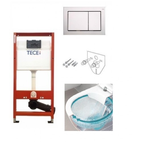 Комплект Унитаз подвесной Villeroy & Boch O.NOVO Direct Flush с крышкой soft close+инсталляция Tecebase kit 4в1 (9400006+5660HR01)