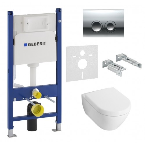 Комплект Унітаз підвісний Villeroy & Boch SUBWAY 2.0 з кришкою soft-close+GEBERiT в - 1 (458.121.21.1.N+56001+9M68)
