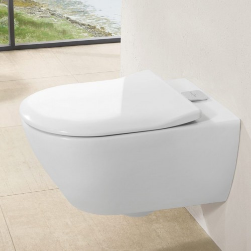 Унітаз підвісний Villeroy & Boch Subway 2.0 Directflush з технологією Vifresh з кришкою soft-close slim (5614A101 / 9M78S101)