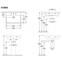 Умывальник Villeroy & Boch Avento 600x470 с отверстием (41586001)