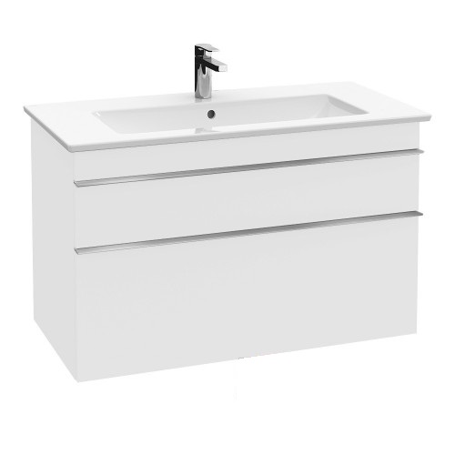 Тумба с умывальником Villeroy & Boch Venticello 80x50 см белая глянцевая (A92501DH+41048L01)