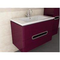 Тумба Ювента Prato Pr-65 бордовая с умывальником Atria 65