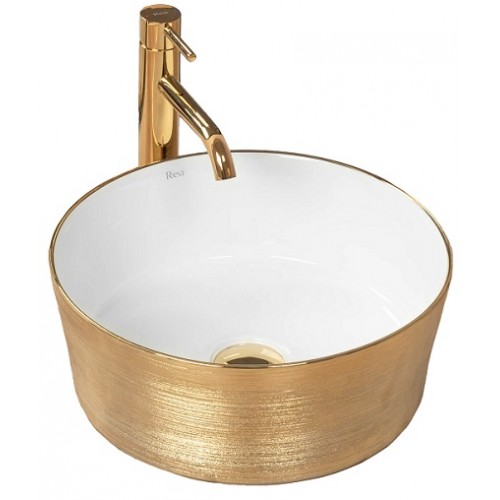 Умывальник на столешницу Rea Alisa 36,5x36,5 gold, REA-U8601