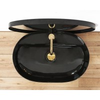 Раковина на столешницу Rea Aura 60,5x40,5 black, REA-U7912