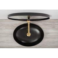 Умывальник на столешницу Rea Carola 40x51 black mat (REA-U0421)