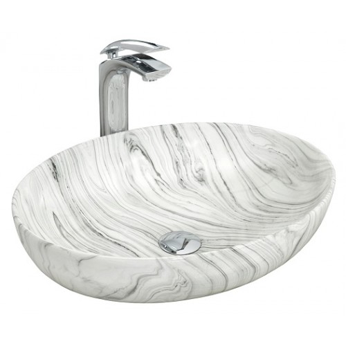 Умывальник на столешницу Rea Carola Slim 39x51,5 l.grey (REA-U8953)