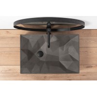Умывальник Rea Rock 60x40 см Grey Mat, материал Konglomerat (REA-U7905)