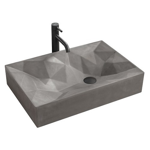 Умывальник Rea Rock 60x40 см Grey Mat, материал Konglomerat (REA-U7905)