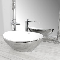 Раковина Rea Sofia 41x34,5 silver/white, REA-U0420