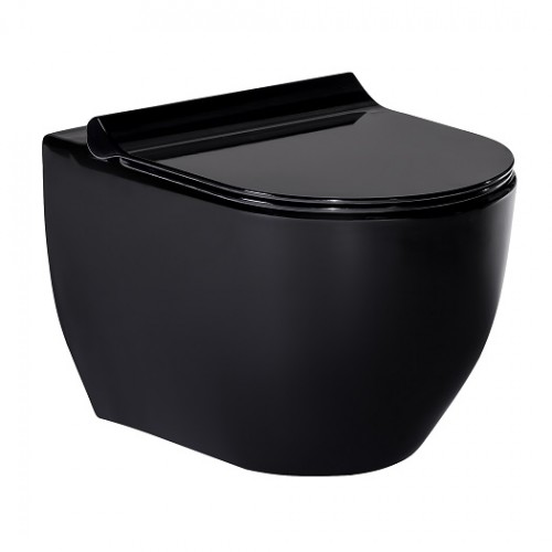 Унитаз подвесной Volle BLACK AMADEUS с сиденьем Slim Soft Close (13-06-055Black)