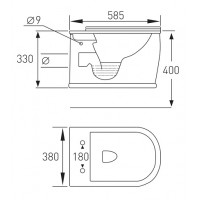 Унитаз подвесной Volle Puerta RIM с сиденьем Slim Soft Close (13-16-077)