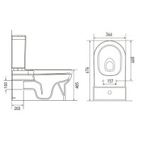 Унитаз-компакт Volle Solar с сиденьем Slim Soft Close (13-93-153)