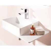 Раковина подвесная с полочкой Volle Solid Surface 580x370x125 мм (13-40-415)